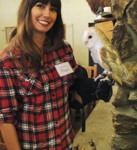 Milton the Barn Owl welcomes guests to the Connecticut Audubon Society’s Adirondack Night, hosted annually at the Connecticut Audubon’s Society’s Center at Fairfield.